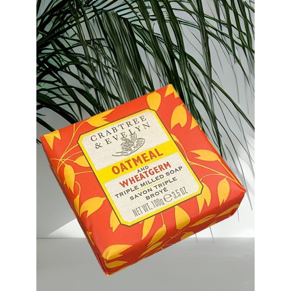 Crabtree & Evelyn Oatmeal And Wheatgerm Triple Milled Bar Soap 100g 3.5 Oz X 2 - Picture 3 of 4
